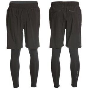 Spiritual Gangster black men's rise 2fer leggings medium activewear sporty